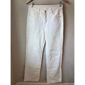 White High Rise Bootcut Straight Leg Jeans Long Length